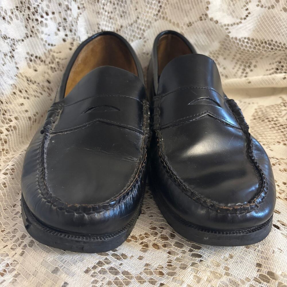 Sebago Men's US 12 Black Leather Penny Loafers Shoes